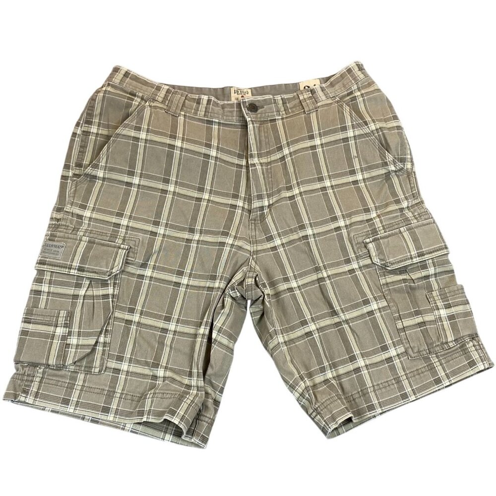 Red Head Mens Plaid Shorts Size 34 Beige Cotton Blend Casual Summer Wear